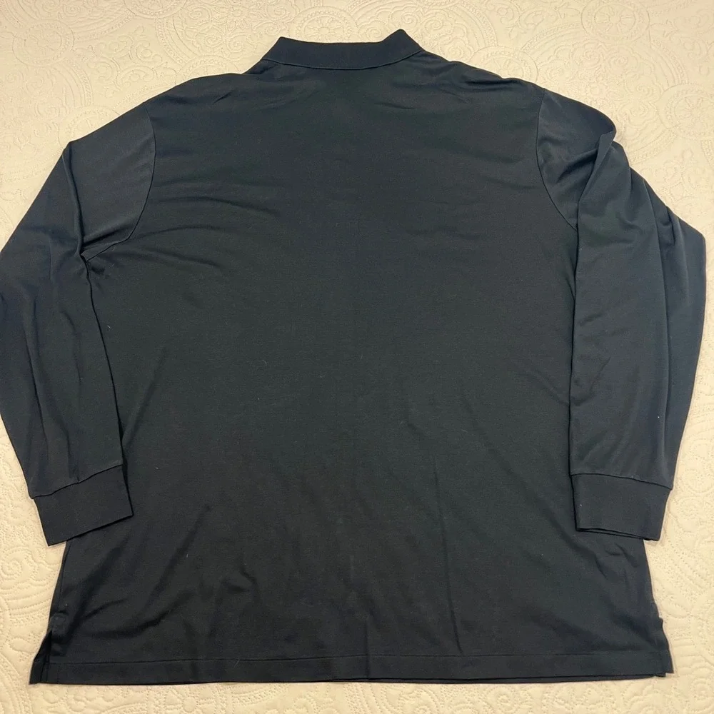 Polo Ralph Lauren Mens‎ Black Long Sleeve Polo Shirt Big & Tall 2XLT Cotton Pony